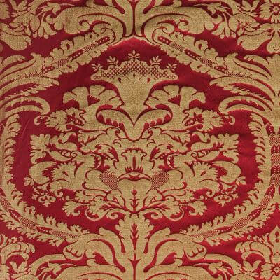 Damasco Craquelé 144-31089R rosso-oro | Tessiture Bevilacqua